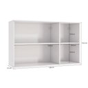 Ver imagem 2 de Armário Aéreo Celeste Kappesberg 100% Mdf 3 Portas com Vidro Branco/nogueira 120cm