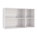 Ver imagem 4 de Armário Aéreo Celeste Kappesberg 100% Mdf 3 Portas com Vidro Branco/nogueira 120cm