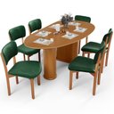 Ver imagem 2 de Mesa para Sala de Jantar Ourense com 06 Cadeiras Sala de Jantar Dara L02 Couríssimo Verde Musgo
