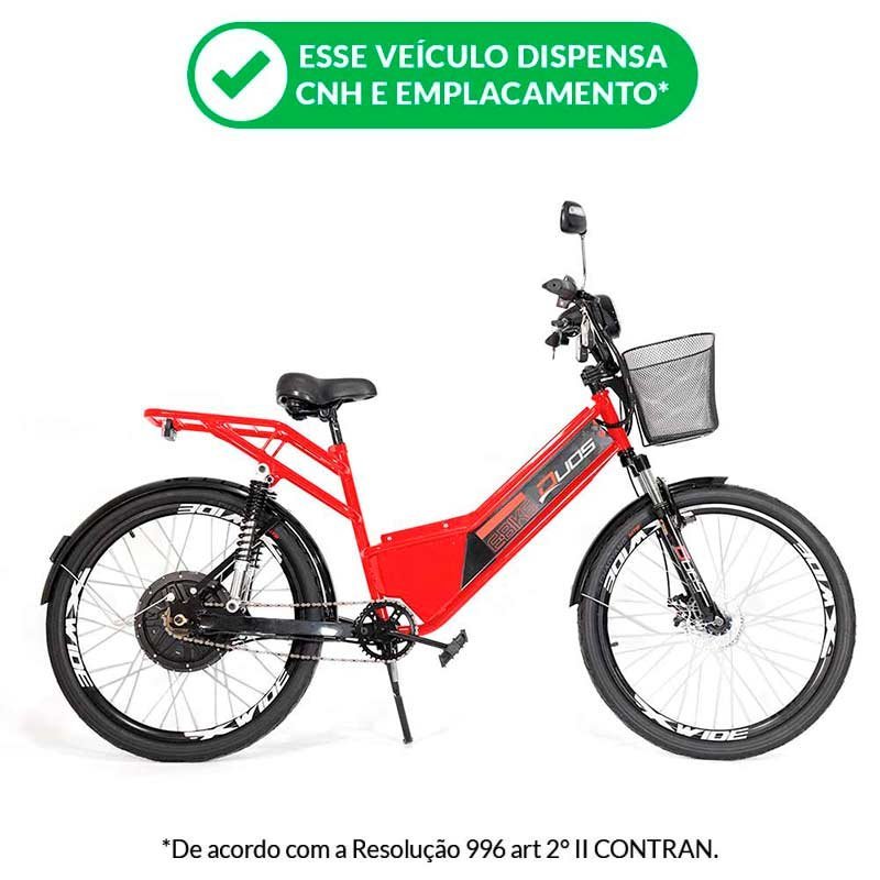 Bicicleta Elétrica - Duos Confort Full - 800w 48v 15ah - Vermelha - Duos Bikes - 4