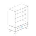 Ver imagem 3 de Cristaleira Retrô Off White com 2 Gavetas Portas de Vidro e Pés Palito Rt 3151 Movelbento