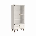 Ver imagem 1 de Cristaleira Retrô Off White com 2 Gavetas Portas de Vidro e Pés Palito Rt 3151 Movelbento
