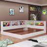 Cama Moderna de Chão com Estante em L 100% Mdf - 3