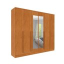 Ver imagem 5 de Conjunto Guarda Roupa Casal com Puxador MDF Portugal com Espelho, Cama Casal Monaco e Cômoda Chicago