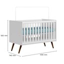 Ver imagem 3 de Quarto Bebe Infantil Q Encanto Berço Vira Cama e Guarda Roupas 3 Portas 2 Gavetas Retrô Qmovi