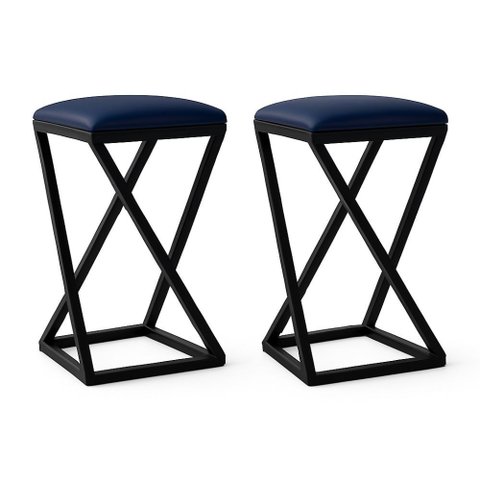 Kit 2 Banqueta Industrial 50 cm Moderno Cozinha Bancada Couro Sintético