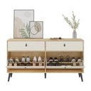 Ver imagem 4 de Cômoda com Sapateira Dupla e Duas Gavetas Bege/Amêndoa/Off White