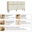 Ver imagem 6 de Cômoda com Sapateira Dupla e Duas Gavetas Bege/Amêndoa/Off White