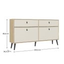 Ver imagem 3 de Cômoda com Sapateira Dupla e Duas Gavetas