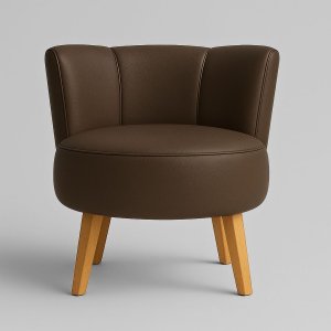 Poltrona Elegante para Sala de Estar Tecido Corano Resistente Pés de Madeira Reforçado