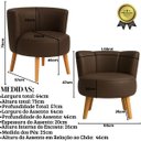 Ver imagem 3 de Poltrona Decor para Apartamento Sala Pequena Tecido Corano Base em Madeira Estrutura Reforçada