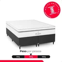 Ver imagem 5 de Cama Box Casal Bipartido Couro Preto + Colchão Paris Branco Couro Preto/branco