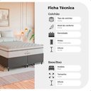 Ver imagem 3 de Cama Box Casal Bipartido Couro Preto + Colchão Paris Branco Couro Preto/branco