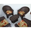 Ver imagem 2 de Poltronas e Cadeiras para Varanda Jardim Área Externa em Fibra Sintética Conjunto 4 Cadeiras 1 Mesa