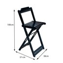 Ver imagem 4 de Kit 4 Conjuntos de Mesa Bistrô Dobraveis em Madeira Padrão com 2 Banquetas Altas - Preto