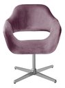 Ver imagem 1 de Poltrona Decorativa Zara Base Giratória Alumínio - Veludo Roxo