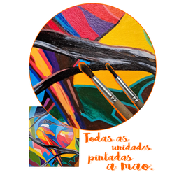 Mini Quadro Artesanal Decorativo com 2 Pássaros Pintado a Mão Medindo 30x25cm - 9