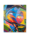 Ver imagem 2 de Mini Quadro Artesanal Decorativo com 2 Pássaros Pintado a Mão Medindo 30x25cm