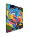Ver imagem 3 de Mini Quadro Artesanal Decorativo com 2 Pássaros Pintado a Mão Medindo 30x25cm