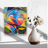 Mini Quadro Artesanal Decorativo com 2 Pássaros Pintado a Mão Medindo 30x25cm - 1