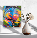 Ver imagem 1 de Mini Quadro Artesanal Decorativo com 2 Pássaros Pintado a Mão Medindo 30x25cm