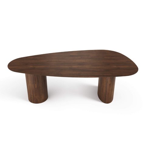 Mesa de Jantar Orgânica Breeze 2,40 X 1,20m 9 Lugares Lâmina Natural de Madeira Castanho