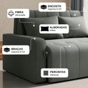 Ver mais imagens de Sofá Cama Compacto 2 Lugares 1,38 Larg Amora New Matrix Cor:Suede Cinza