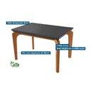 Ver imagem 2 de Conjunto: Mesa Sala Jantar Londrina C/ Tampo Madeirado C/ Vidro Canto Curvo 120x80cm e 4 Cadeiras