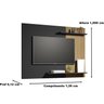 Painel para Tv até 55 Polegadas com Prateleiras 7117 Cor Preto / Ripado - Comprar Moveis em Casa - 2