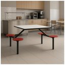 Ver imagem 7 de Mesa para Refeitório Fixa 4 Lugares Mdp Branco de 25 Mm - Assento Vermelho - 50302