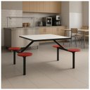 Ver imagem 7 de Mesa para Refeitório Fixa 4 Lugares MDP Branco de 25 mm - Assento Vermelho - 50302
