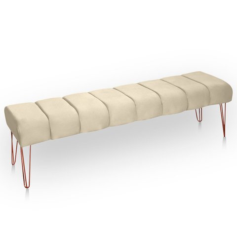 Recamier Estofada Casal Queen Luxo Veludo Bege Ateliê do Conforto Recamier Casal Queen Estofada Luxo