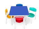 Ver imagem 1 de Conjunto Coletivo Quadrado Infantil Monobloco c/ 4 Cadeiras Polipropileno ABC