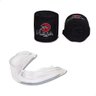 Kit Luva de Boxe Muay Thai - Naja Black Preto/vermelho + Bandagem+bucal:12/preto/vermelho - 5