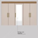 Ver imagem 7 de Guarda Roupa Casal 6 Portas com Espelho e 4 Gavetas Guarujá - Amêndola Touch/off White