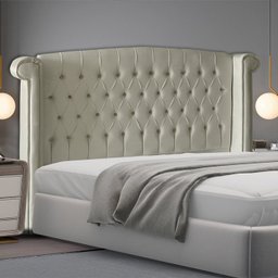 Cabeceira de Cama Box Toquio King 195 Cm Suede Porcelana Ec Móveis - 2
