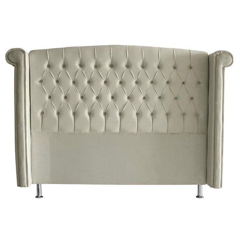 Cabeceira de Cama Box Toquio King 195 Cm Suede Porcelana Ec Móveis
