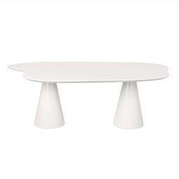 Mesa de Jantar 244x137 Cone Orgânica Nuvem Cor Branca Linn Design Decor Mesa Orgânica Nuvem - 1