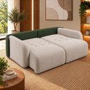 Ver imagem 7 de Sofá Cama Casal Retrátil e Reclinável 5 Lugares Bicolor Areia / Verde Musgo Uruguai 276cm