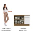 Ver imagem 7 de Balcão de Pia Cozinha 2 Portas e 3 Gavetas (Com Tampo) Rustic/Branco Stella Madesa