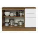 Ver imagem 5 de Balcão de Pia Cozinha 2 Portas e 3 Gavetas (Com Tampo) Rustic/Branco Stella Madesa