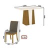 Kit Conjunto Mesa Orus 120 cm 6 Cadeiras Sala de Jantar Cozinha MDF Madeira Off White Bege Escuro - 3