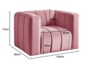 Ver imagem 3 de Poltrona Mona Cor:Suede Rosa 280