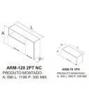 Ver imagem 4 de Conjunto de Armários com 3 Portas e Nicho Decorativo Acácia Itatiaia