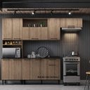 Ver imagem 1 de Cozinha Compacta 7 Portas Paneleiro Forno e Armário Aéreo com Nicho Acácia Itatiaia