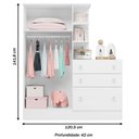 Ver imagem 3 de Guarda-roupa Infantil com Cômoda Doce Sonho 2 Portas 3 Gavetas Qmovi