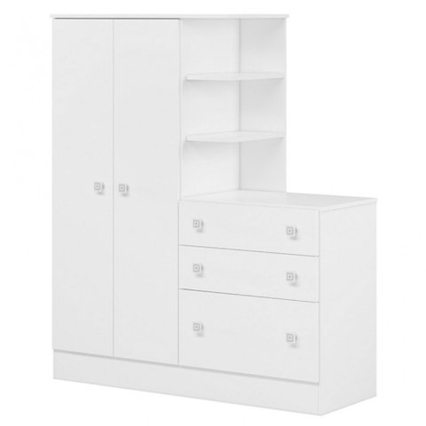Guarda-roupa Infantil com Cômoda Doce Sonho 2 Portas 3 Gavetas Qmovi