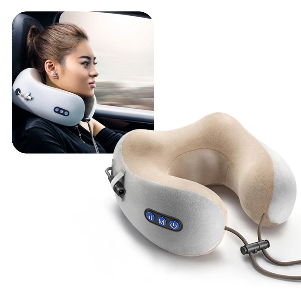 Almofada Massageador Massagem Pescoço Bateria USB Relaxante Anti Estresse