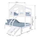 Ver imagem 2 de Beliche Casal/ Solteiro Casinha Dos Sonhos com Kit Escada/ Escorregador Madeira Maciça Branco