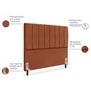 Ver imagem 3 de Cabeceira Carla Cama Box Casal 140 Cm Suede Terracota